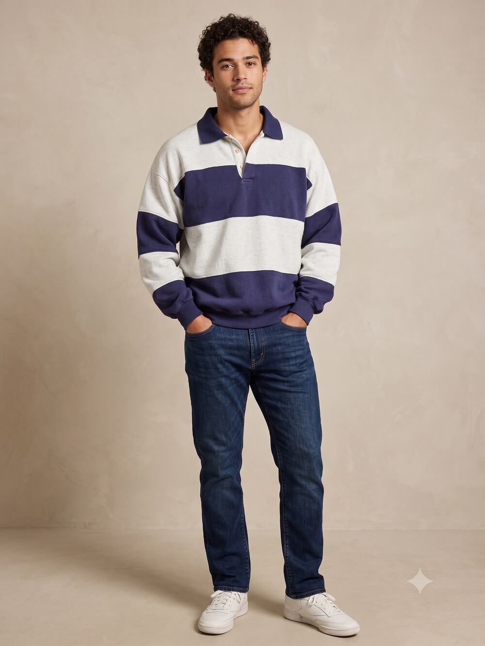 Vintage 80s 90s Gulf Coast Outfitters Striped Rugby Sweatshirt